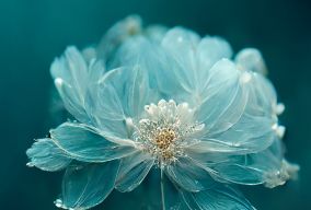 晶莹剔透淡蓝色的菊花
