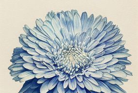美丽的蓝色日本菊花