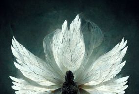 战士天使空灵的翅膀花朵