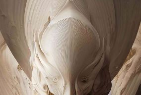 白色大理石女性生物力学雕塑