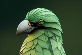绿色玉石雕刻的鹦鹉