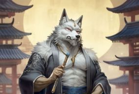 汉式服装的狼妖
