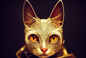 金色幻想猫女巫肖像