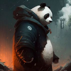熊猫的尾巴被召唤成了巨大的象征