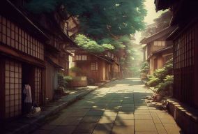 京都日本街头房屋之间的小巷