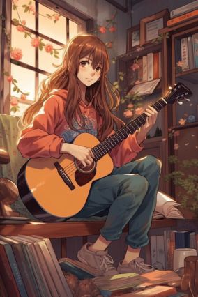 [V5] 孤独女孩温柔地弹着吉他
