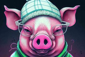 动漫涂鸦风格猪角色设计