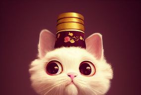可爱的小猫咪穿着中国汉服