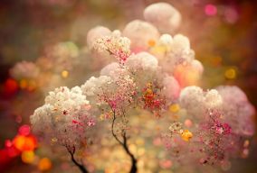 中秋节的樱花森林