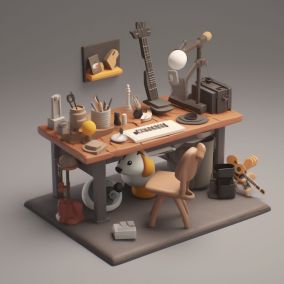 [V5] 工程师室桌子和工具