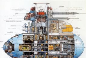 [V5] 1980年代罗伯特·麦考尔风格的航天器设计图概念