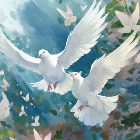 [V5] 白鸽在高空飞翔