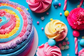 超级彩色生日蛋糕