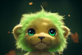 可爱的小绿狮宝宝