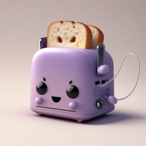 可爱的浅紫色烤面包机