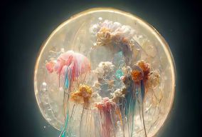 美丽的玻璃水母