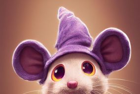 皮克斯风格可爱的小老鼠穿着睡衣