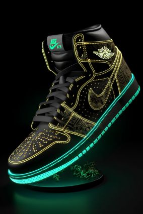 [V5] 逼真的黑绿色Nike Air Jordan