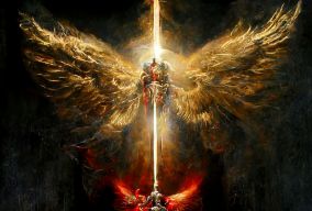 天使长迈克尔和撒旦之间的圣经战斗