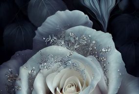一朵闪闪发光的白玫瑰