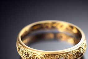 一枚金色的圆形戒指