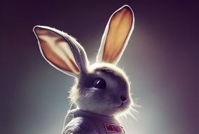 可爱的宇航员小兔子