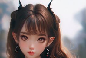 美丽年轻的小恶魔女孩Chuu Chloe