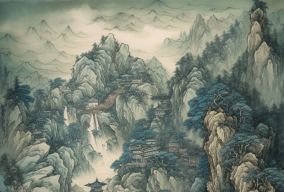 [V5] 中国水墨风格层层叠叠的山峰