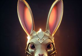 拟人化兔子盔甲肖像