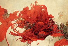 美丽的中国古代红衣女性