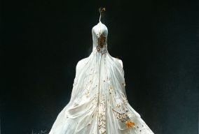 一件漂亮的白色天使连衣裙