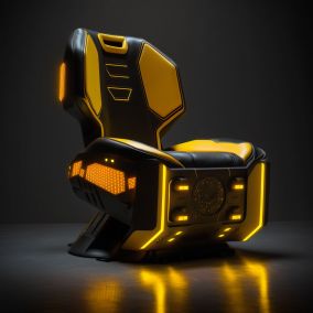 未来的游戏黑色和黄色游戏椅