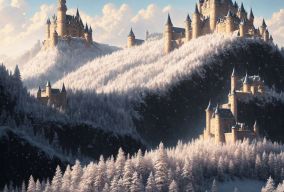 中世纪雪山城堡