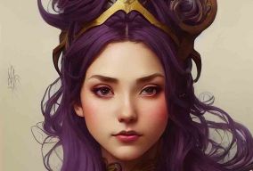 美丽的紫发兔女郎