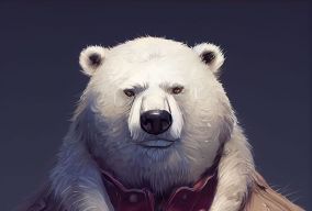 一只拟人化的北极熊