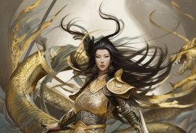 [V5] 王朝武士角色卢布南身着金色蛇甲