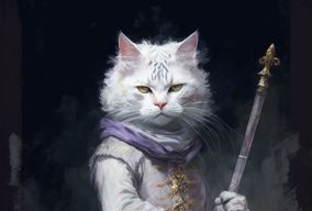 皇家白猫全身肖像